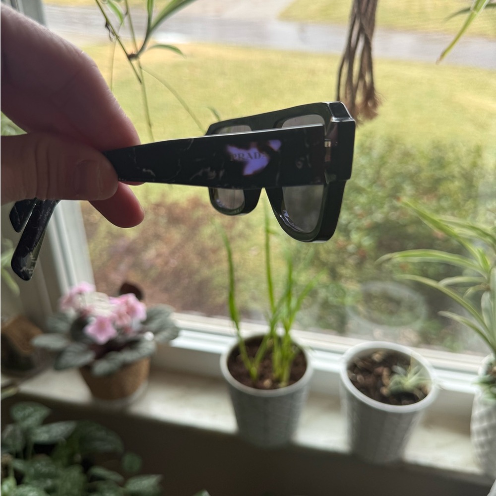 Prada Black Rectangular Sunglasses - image 2